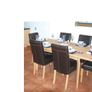 6 Brown Leather Dining Chairs & Oak Table Image 4
