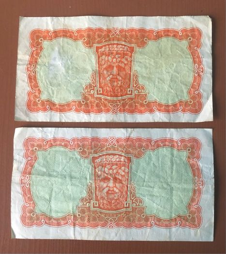 Two Irish 10 shillings notes