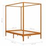 Canopy Bed Frame Honey Brown Solid Pine Wood 140x200 cm Image 7