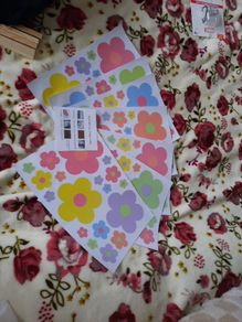 7 sheets of pastel flower decals