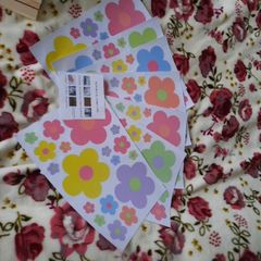 7 sheets of pastel flower decals