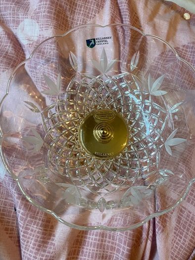 killarney Crystal & 21k gold bowl