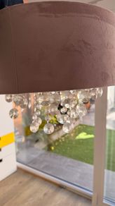 Velvet Ceiling Light Shade with Crystal Drops