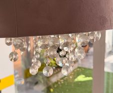 Velvet Ceiling Light Shade with Crystal Drops