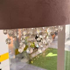 Velvet Ceiling Light Shade with Crystal Drops