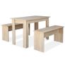 Dining Table and Benches 3 Pieces Chipboard Oak Image 4