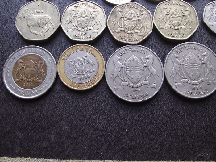A Lot of 130 grams coins from Botswana (1976-2013)