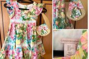 Designer Catherine malandrino floral dress and bag sweet vintage style cute communion wedding flower girl confirmation