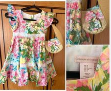 Designer Catherine malandrino floral dress and bag sweet vintage style cute communion wedding flower girl confirmation