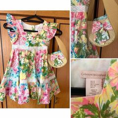 Designer Catherine malandrino floral dress and bag sweet vintage style cute communion wedding flower girl confirmation