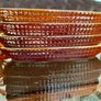 Vintage Stylish Brown Ceramic or Stoneware Corn on the cob Serving Dish Made in Taiwan 1960s 1970s 8 Holders Image 2