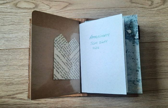 Handmade leather personal size diary notebook passport holder 17cm x 11cm contains a  pen loop a pocket holder and a homemade notebook also with 4 internal elastics to hold your diaries notebooks etc see all photos FREE STANDARD POSTAGE INCLUDED