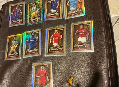 Topps Chrome Premier League Chrome King Insert Card Collection (9 Cards incl. Emerald Zola)