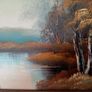 Painting of mountains lake and trees Image 3