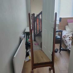 Vintage Wooden Free-Standing Cheval Mirror