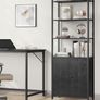 Bookcase Standing Shelf with Doors, Metal Frame, Image 10