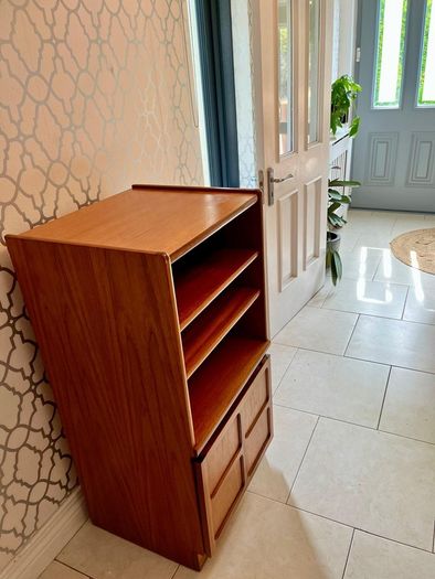 Mid century teak media unit by Nathan