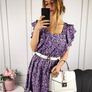 Fleece Mini Dress With Flowers Purple Image 6