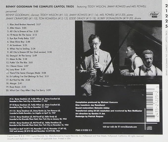 Free Postage! Benny Goodman. The Complete Trios. CD.