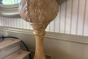 New 37cm high wood effect pumpkin finial with whitewash finish