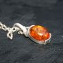 Vintage Real Baltic Amber & Sterling Silver Large Classic Pendant With Sterling Silver Chain -, Amber 8,3g Image 7