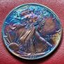 USA 1991 Silver Eagle 1 Dollar Toned Coin Image 2