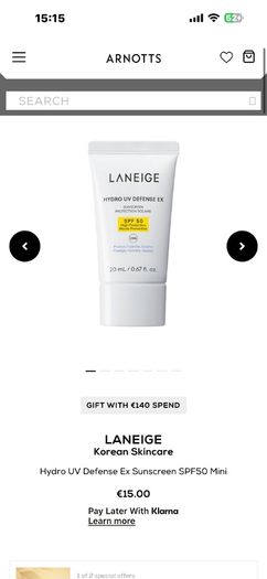 Laneige Hydro UV Defence Ex Daily SPF50 20ml