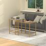 Nesting Tables, Set of 2 End Table, Coffee Tables, Side Table with Metal Frame for Living Room/Bedroom/Balcony/Office/Apartment, Diameter 60/40 cm (Gold Frame, Glass Top) Image 8