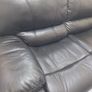 Black leather recliner sofa Image 2