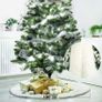 White Faux Fur Christmas Tree Skirt, Blanket 40" Image 2