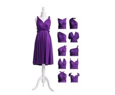 Purple knee length multistyle dress (one size)