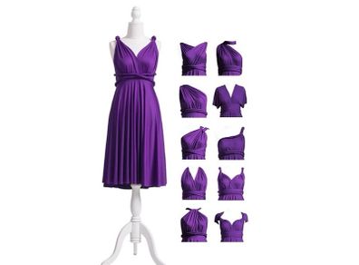 Purple knee length multistyle dress (one size)