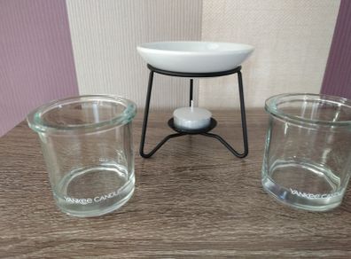Yankee Candle Glass Votive Holders and Ceramic Tart Burner and Tea Light