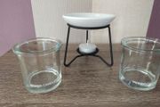 Yankee Candle Glass Votive Holders and Ceramic Tart Burner and Tea Light