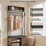 Coat Rack with Shoe Bench & 3 Drawers, 3-in-1 Freestanding Image 4