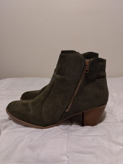 Green Suede Ankle Boots