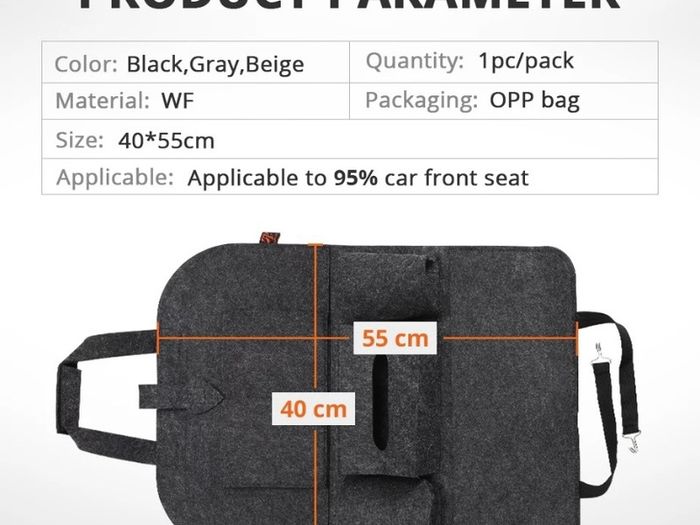 New Car Seat Storage Bag Back Seat Organizer Box Pad Cups Drink Holder Fabric Child Anti-kick Car Accessories Car Decoration
