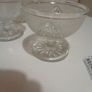 Vintage Stemmed Glass Ice Cream Bowls x 9 for Sale Image 3