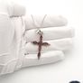 Vintage 925 Sterling Silver & Garnets Cross Necklace Image 8