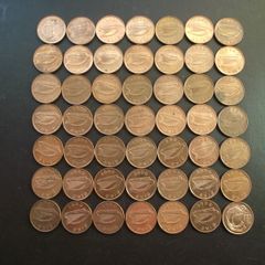 49 Irish coins @ one penny (1990-2000) Nice condition!