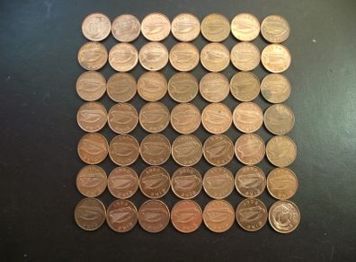 49 Irish coins @ one penny (1990-2000) Nice condition!