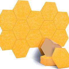NEW SALE | 12 Pcs Self-Adhesive Acoustic Absorption Panels, High Density 12" X 10" X 0.4" Soundproof Acoustic Panel, Hexagon Sound Absorbing Panels for Recording Studio & Home & Offices