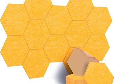 NEW SALE | 12 Pcs Self-Adhesive Acoustic Absorption Panels, High Density 12" X 10" X 0.4" Soundproof Acoustic Panel, Hexagon Sound Absorbing Panels for Recording Studio & Home & Offices