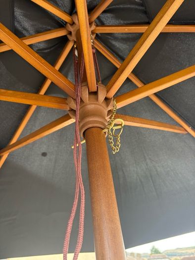 Diameter 3m Solid hardwood Garden Parasol with heavy-duty Base