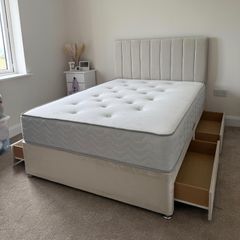 New Double Beds With Headboard And Mattress
