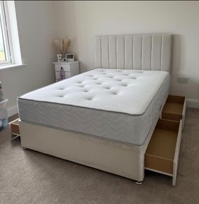 New Double Beds With Headboard And Mattress