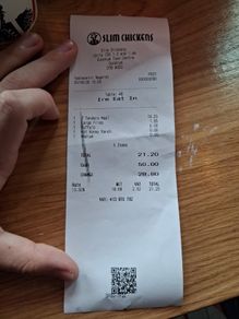 Slim chicken receipt fr dundrum