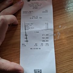 Slim chicken receipt fr dundrum