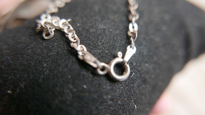 Vintage Sterling Silver 925 Twist Leaf Blade Pendant Long Necklace 7,1g length - 20"