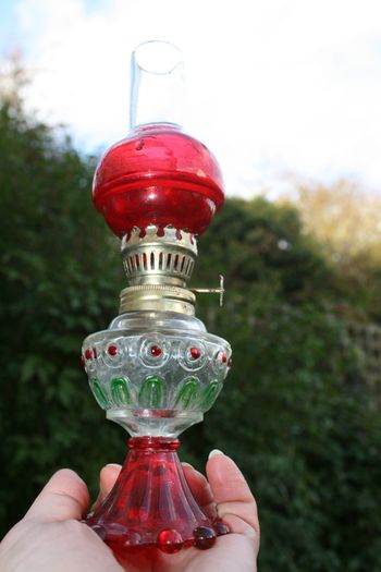 Oil lamp, glass kerosene lamp, 9,2" height indoor classic oil lamp, vintage retro oil lamp, indoor emergency lamp